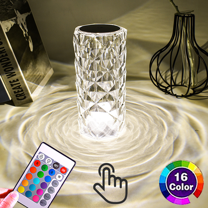 Crystal Table Lamp Rose Light Projector: Illuminate Your Space with Elegance and Romance
