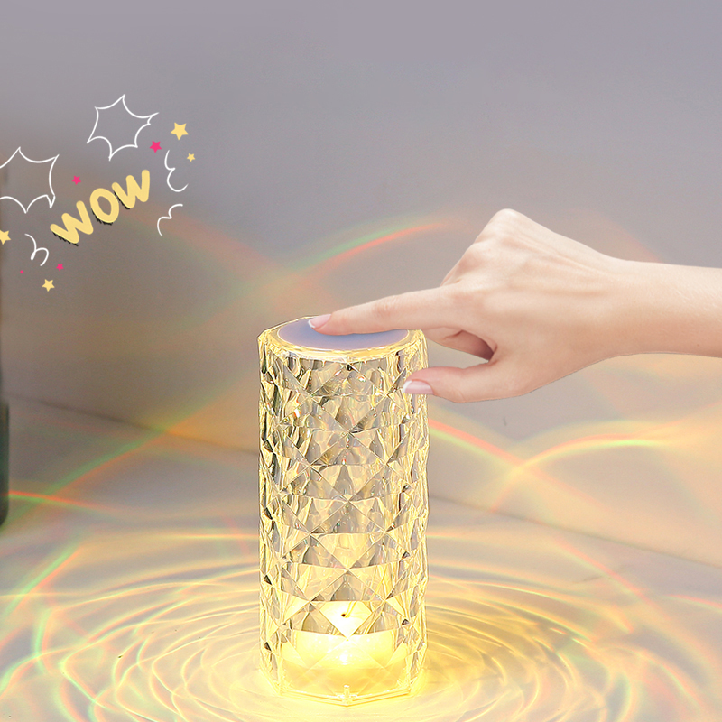Crystal Table Lamp Rose Light Projector: Illuminate Your Space with Elegance and Romance