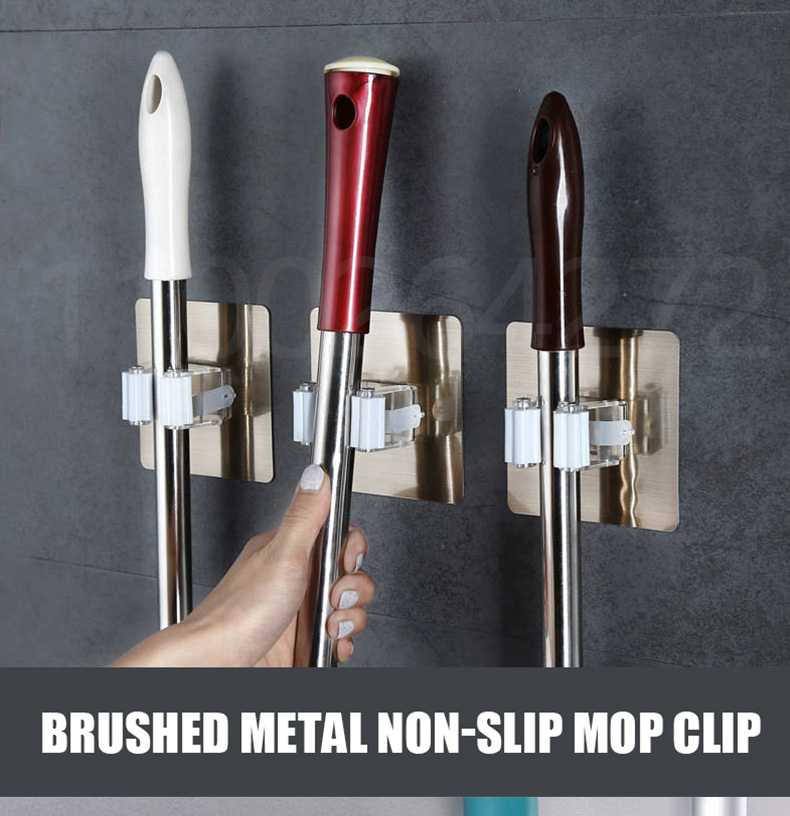 1-10PCS Adhesive Multi-Purpose Hooks Wall Mounted Mop Organizer Holder RackBrush Broom Hanger Hook Kitchen Bathroom Strong Hooks