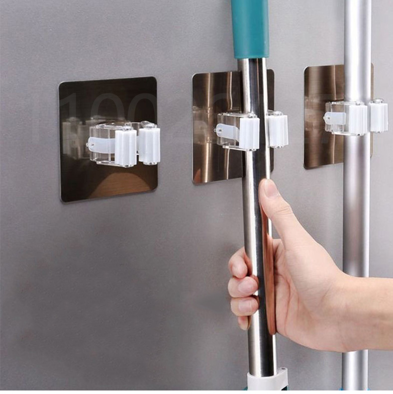 1-10PCS Adhesive Multi-Purpose Hooks Wall Mounted Mop Organizer Holder RackBrush Broom Hanger Hook Kitchen Bathroom Strong Hooks